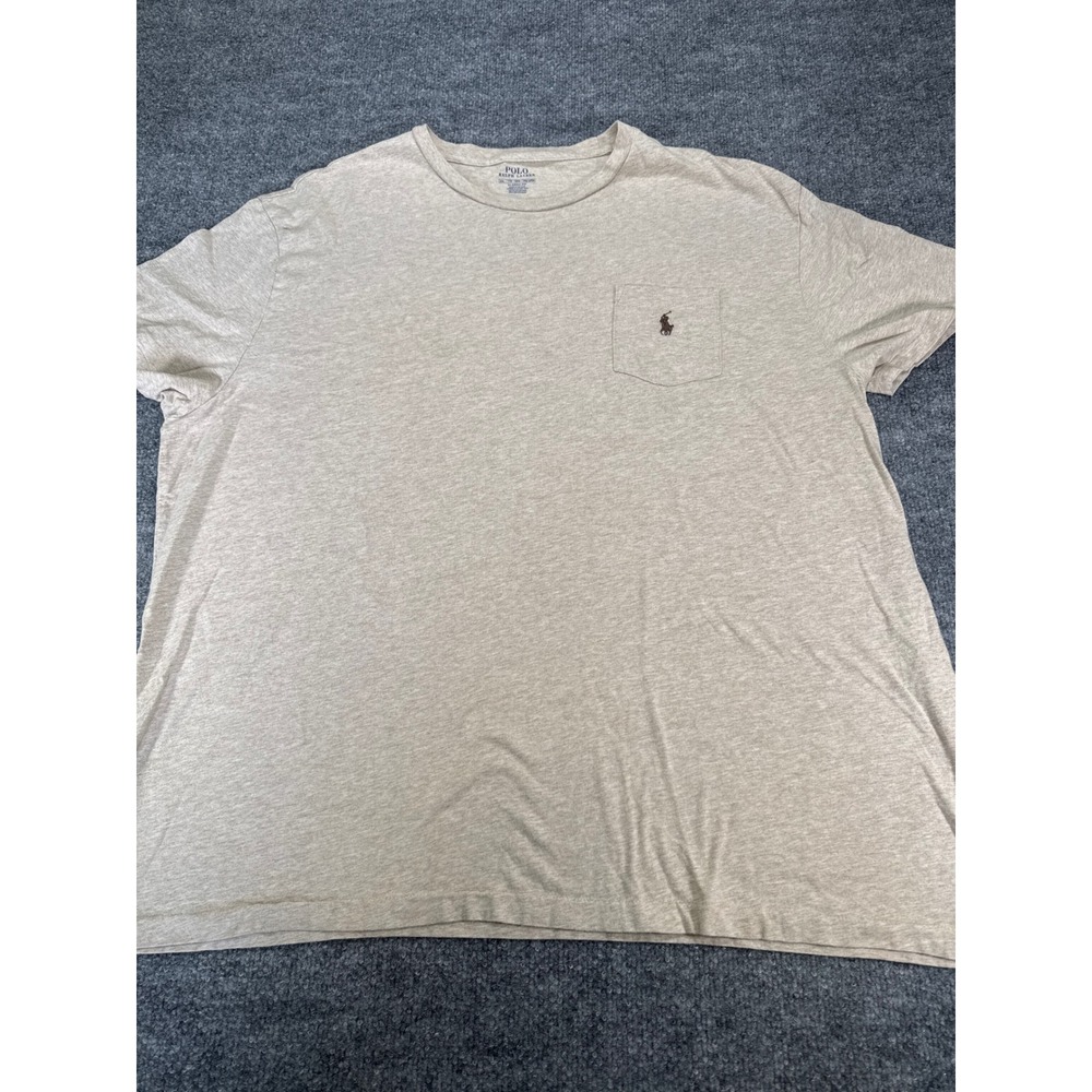 Polo Ralph Lauren T-Shirt Men XXL Classic Pocket Tee Classic Fit Beige S/S